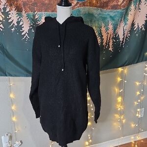 BluIvy Black Hoodie Sweater Dress